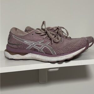 ASICS Women's Athletic Shoes - Mauve and White 9.5